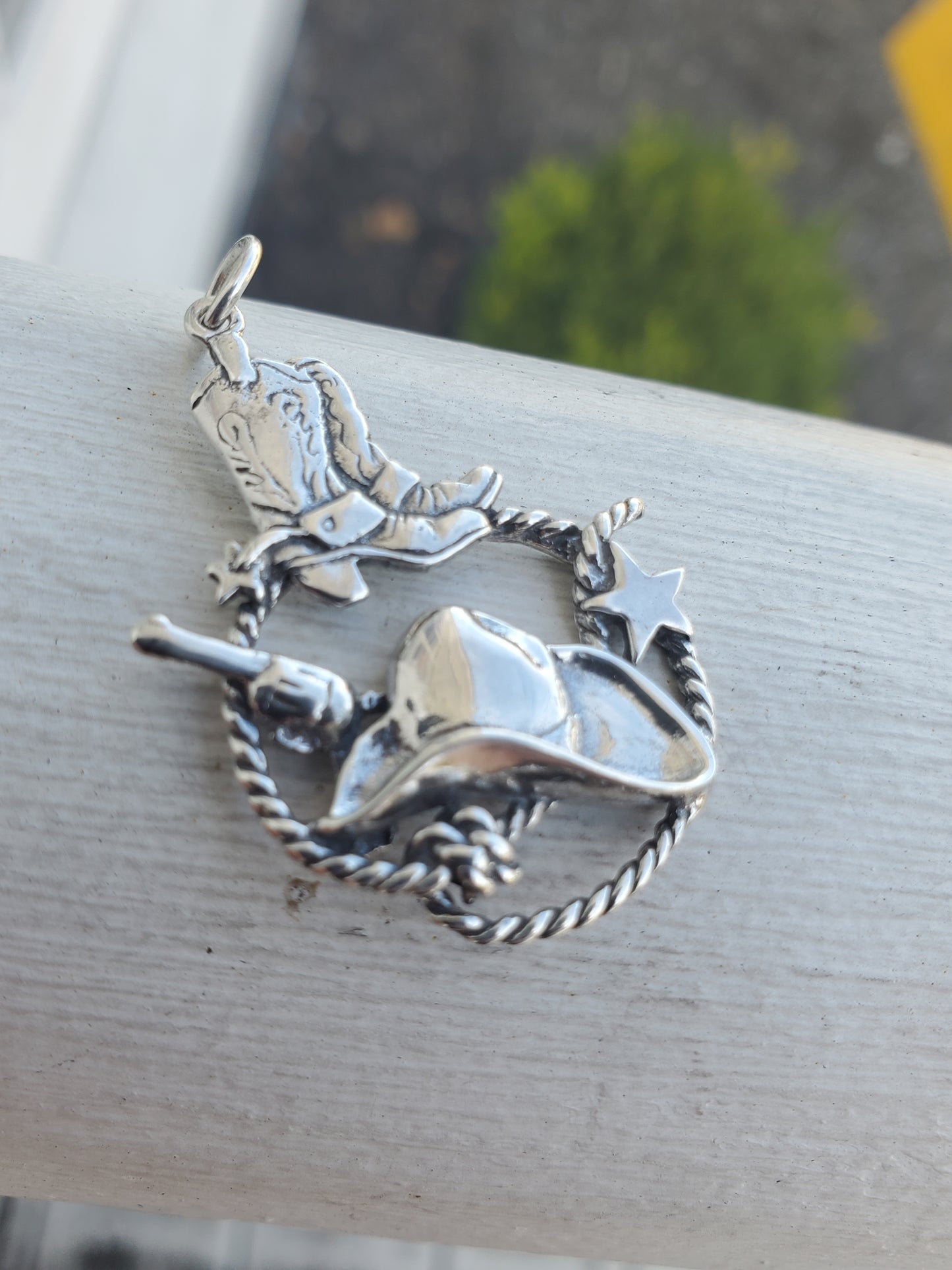 925 Sterling Silver Country Western Cowboy Southwest Charm Pendant