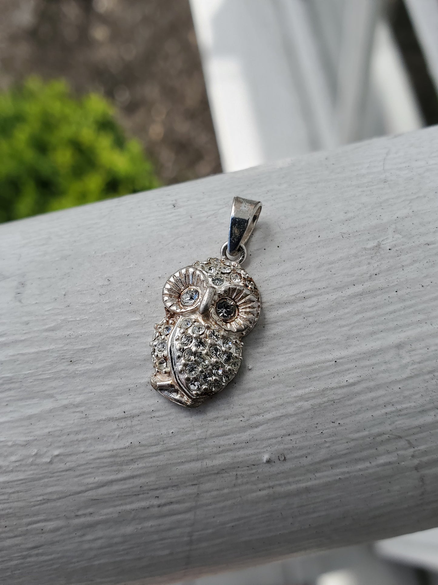 925 Sterling Silver Petite Owl CZ Zirconia Pendant Charm