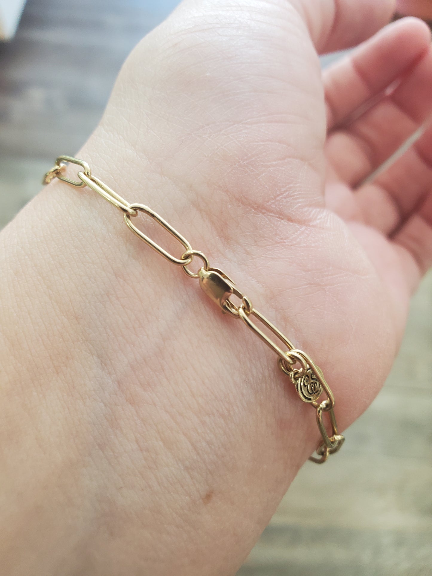 925 Sterling Silver Vermeil Constellation Star Paperclip Bracelet