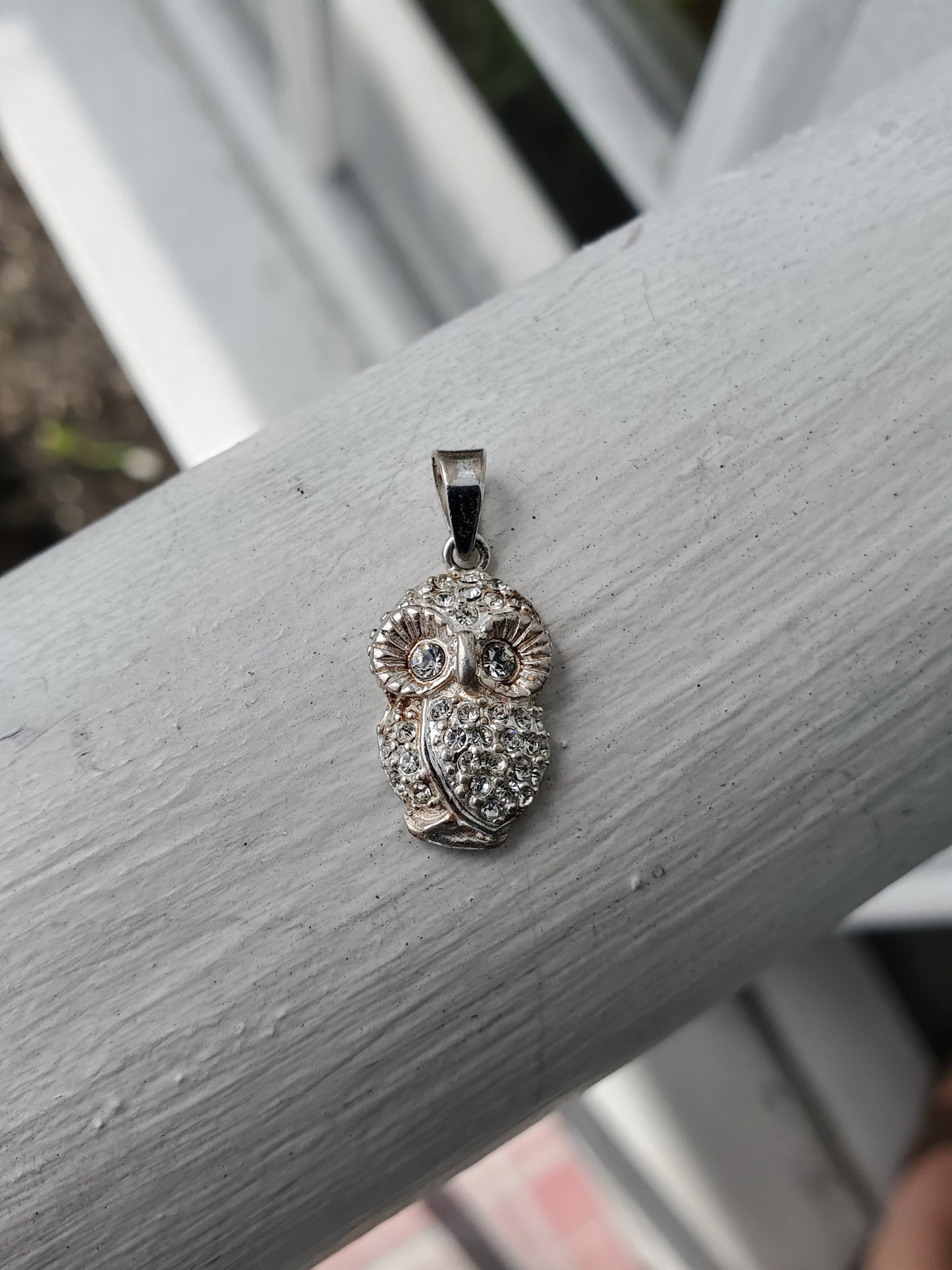 925 Sterling Silver Petite Owl CZ Zirconia Pendant Charm