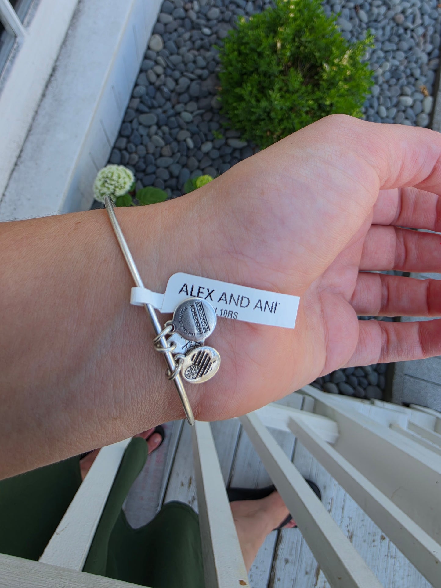 Alex and Ani Matron of Honor Silvertone Expandable Bangle Bracelet