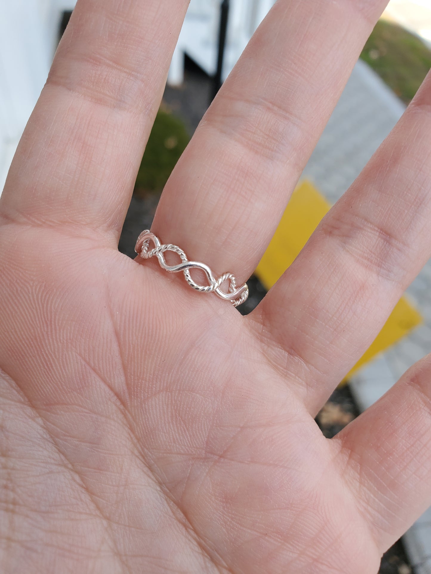 925 Sterling Silver Infinity Band Ring Classic Cable Design