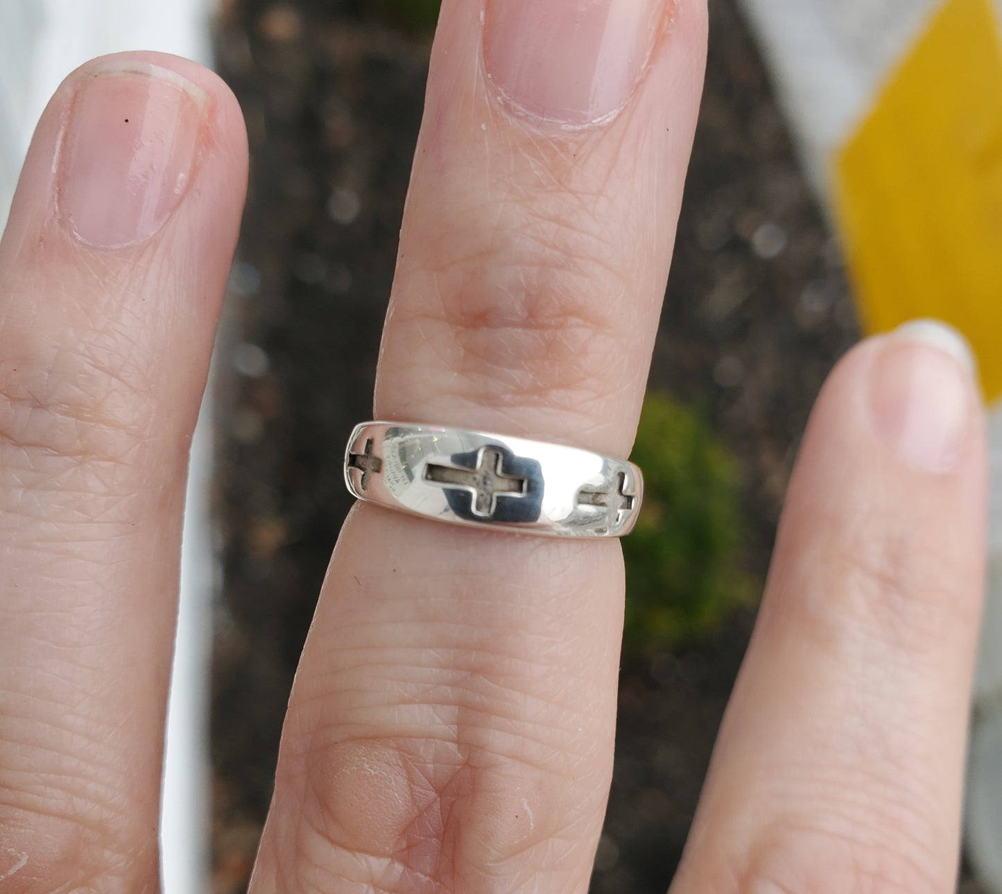 925 Sterling Silver Cross Adjustable Toe/ Mid-Finger Ring