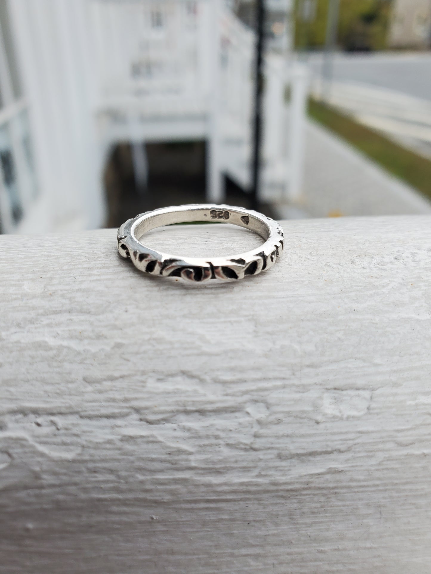 925 Sterling Silver Designer Silpada Thin Antiqued Eternity Band