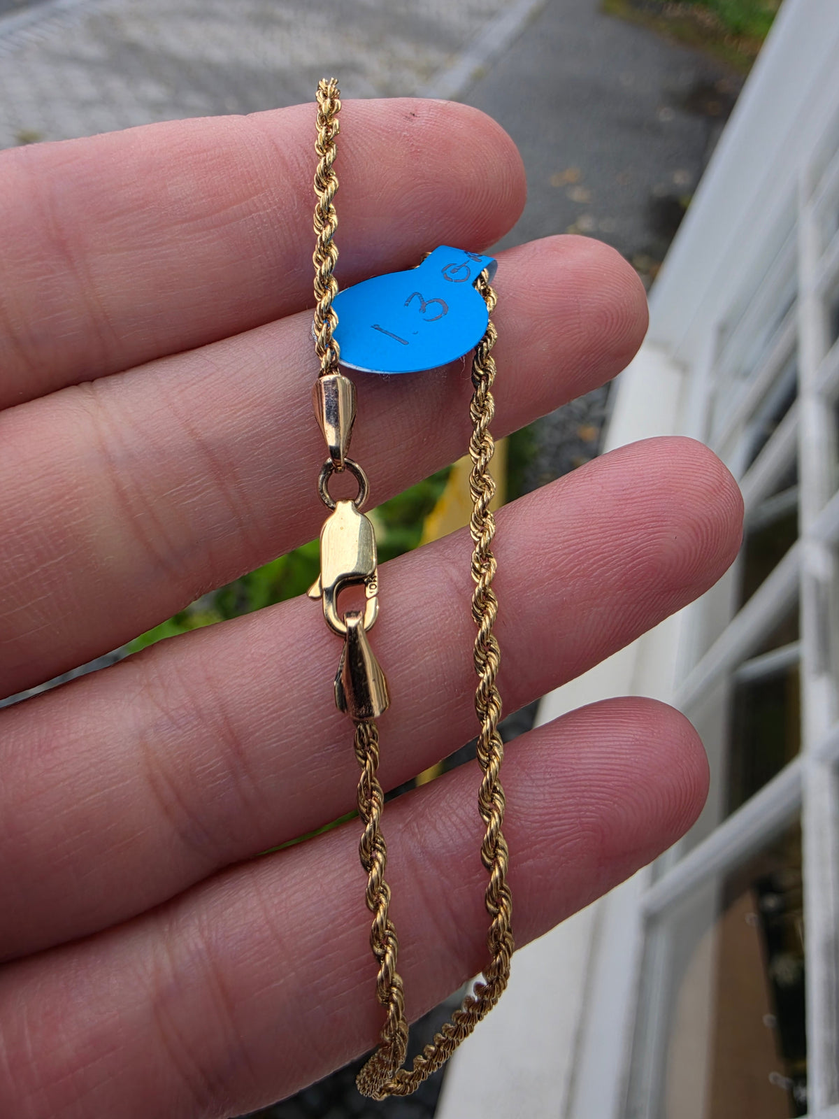 10k Solid Gold 8" Hollow Rope Chain Bracelet