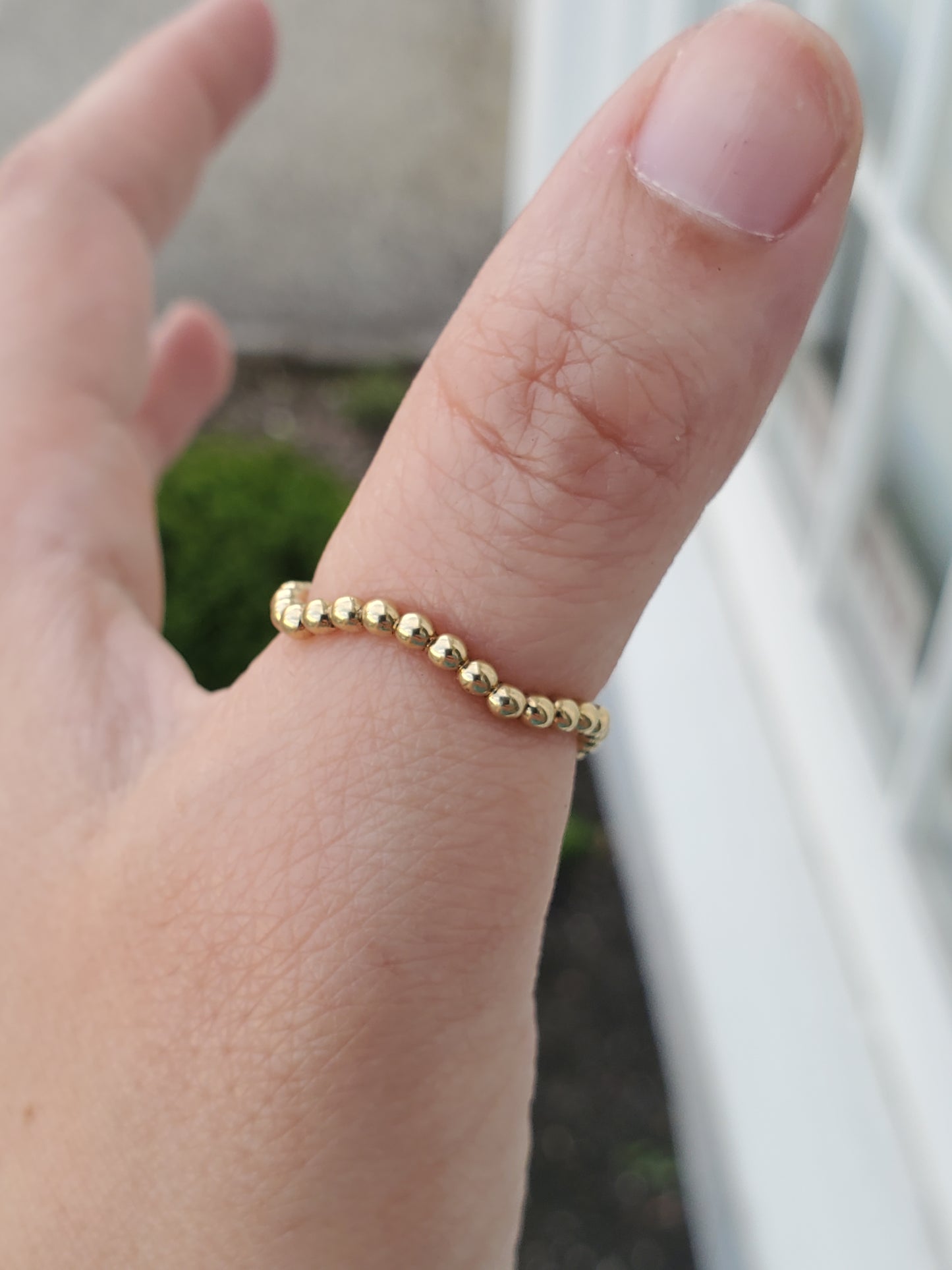 925 Sterling Silver Vermeil Beaded Wavy Eternity Band Ring