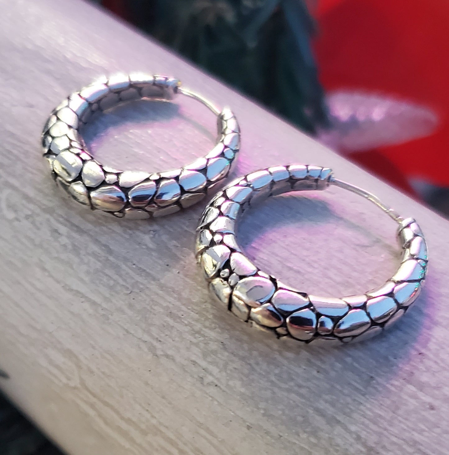 Designer Sarda 925 Sterling Silver Kali Hoop Earrings