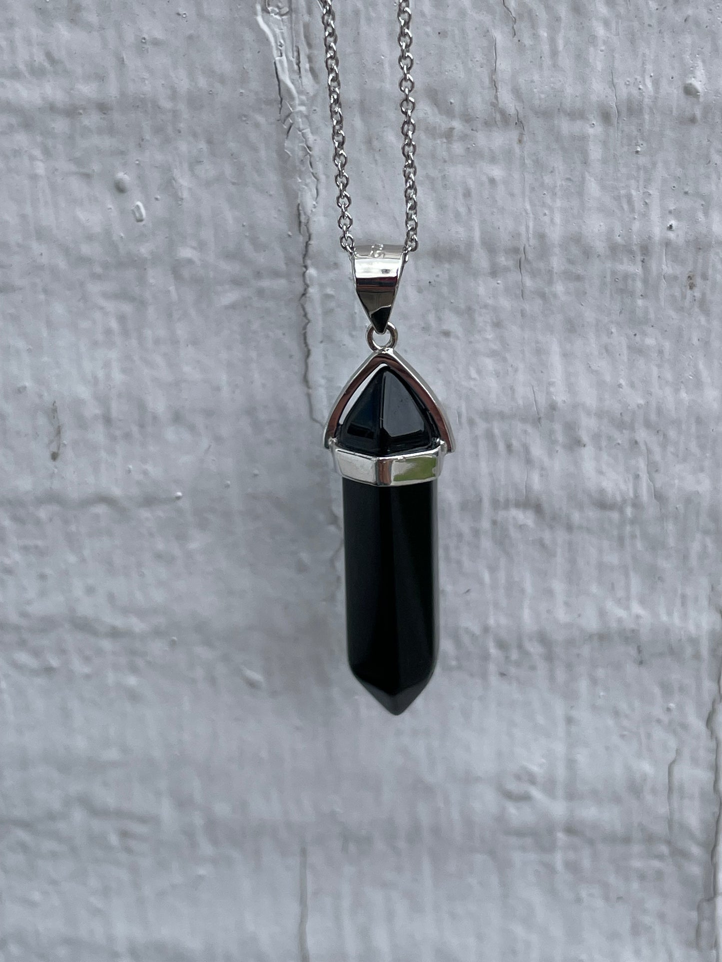 925 Sterling Silver Crystal Drop Necklace (You Choose the color)