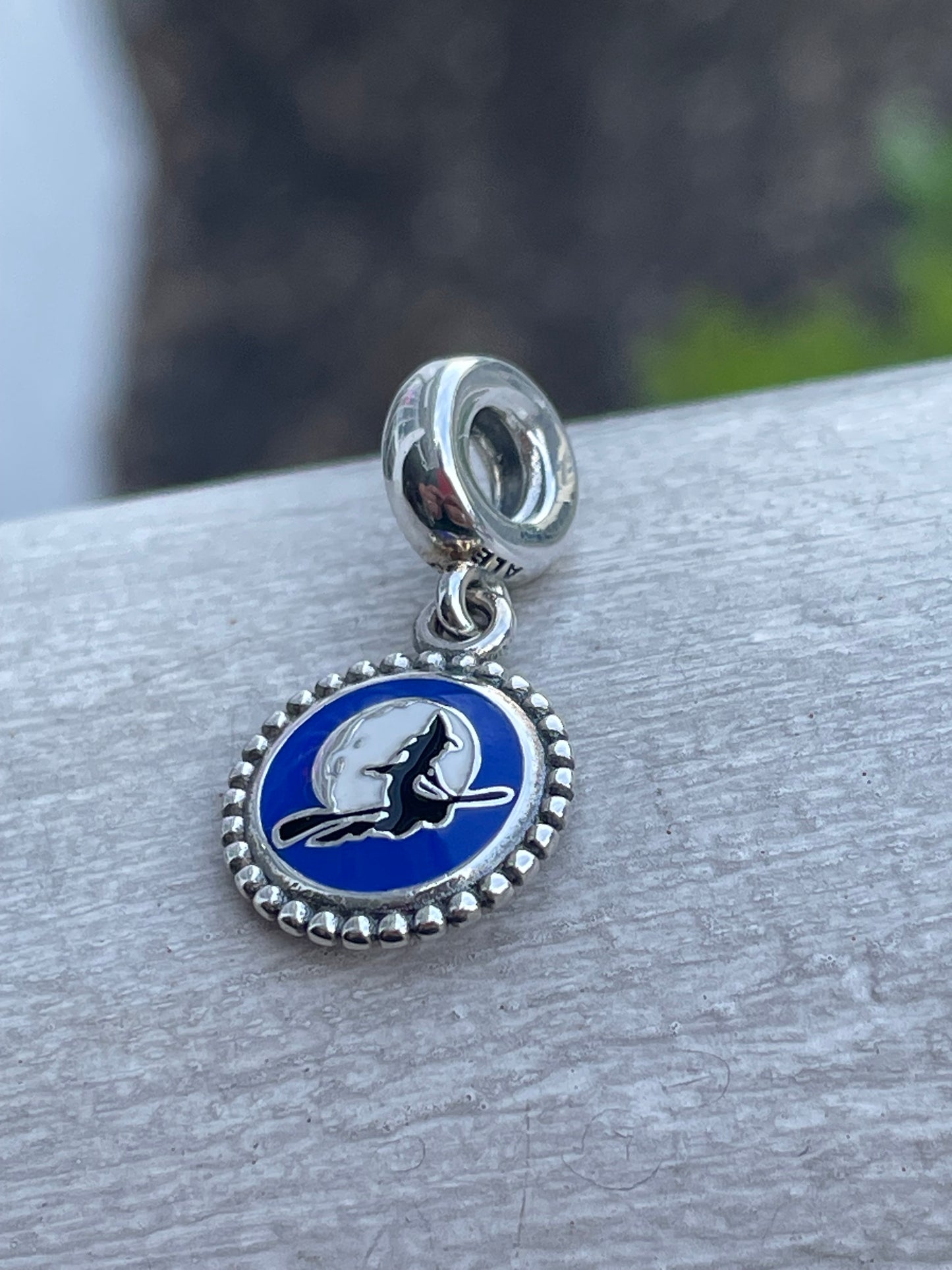 Pandora Salem Massachusetts Bewitched Witch on the Broomstick Moonlight Dangle Charm