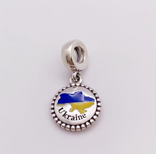 Pandora Ukraine Exclusive Country Flag Map Dangle Moments Charm