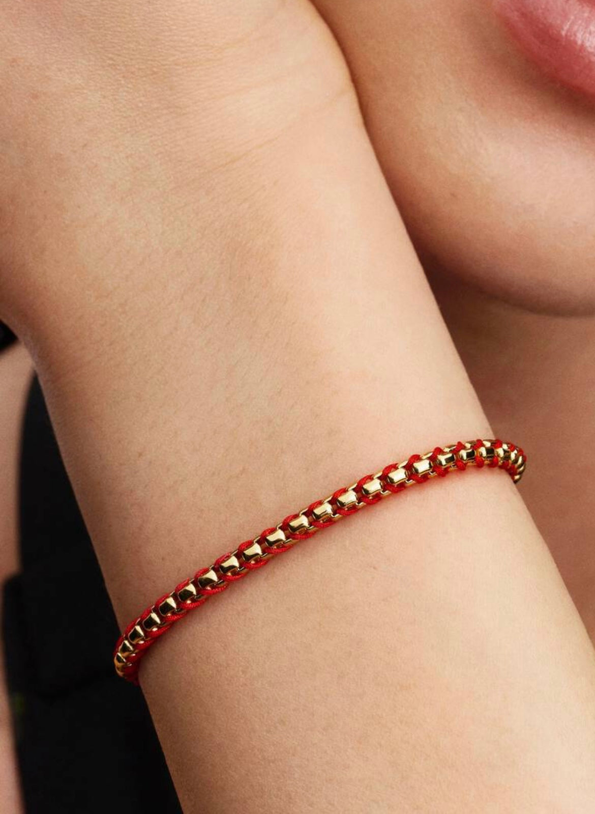 Pandora Shine Red Cord Snake Chain 7.5” Bracelet 563816C01