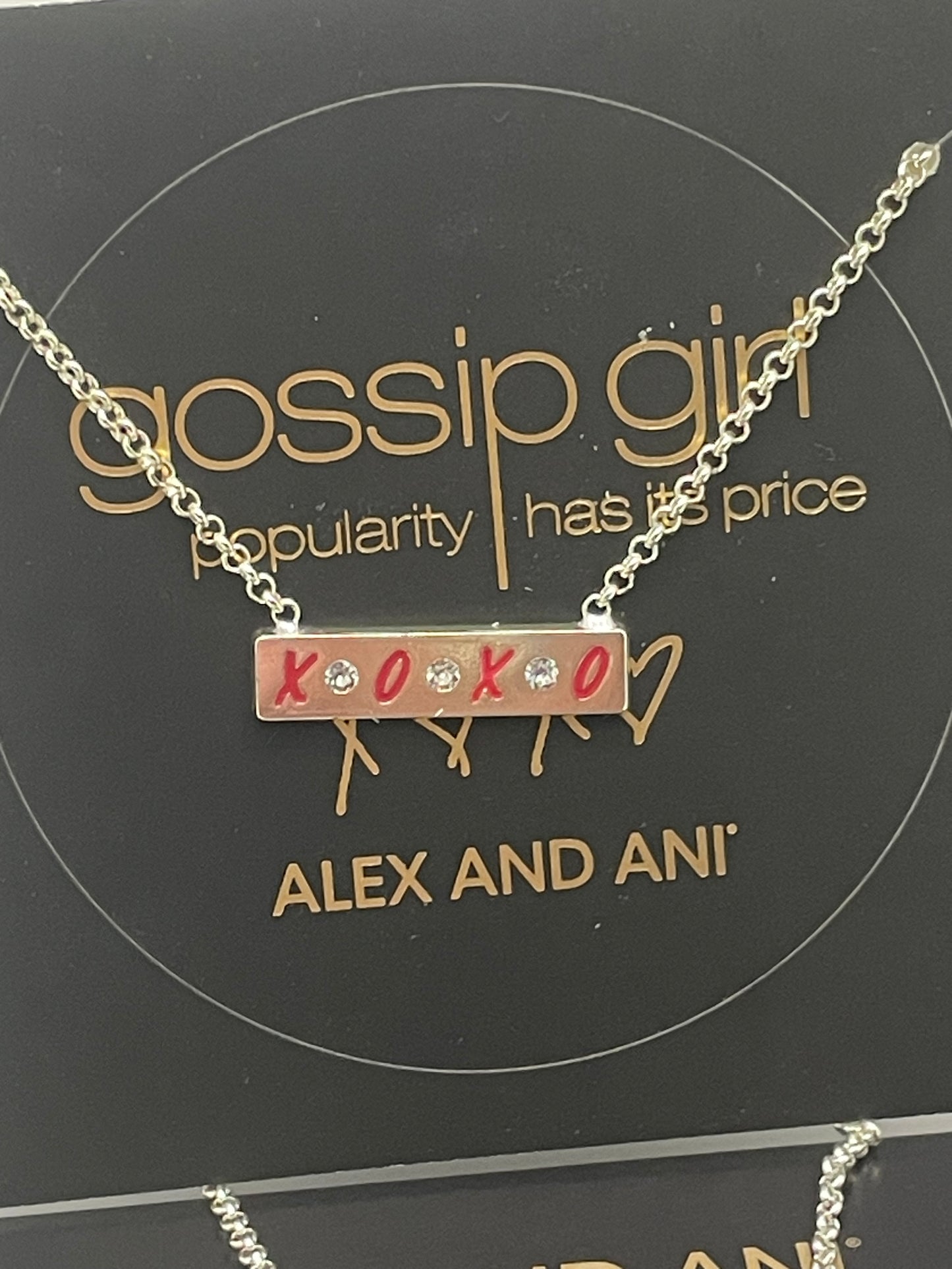 Alex and Ani Gossip Girl XOXO Silver Necklace 19” Adjustable NWT
