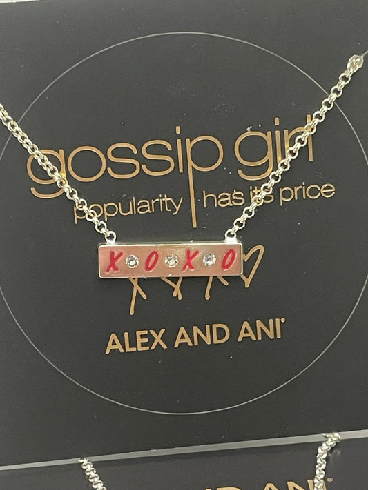 Alex and Ani Gossip Girl XOXO Silver Necklace 19” Adjustable NWT