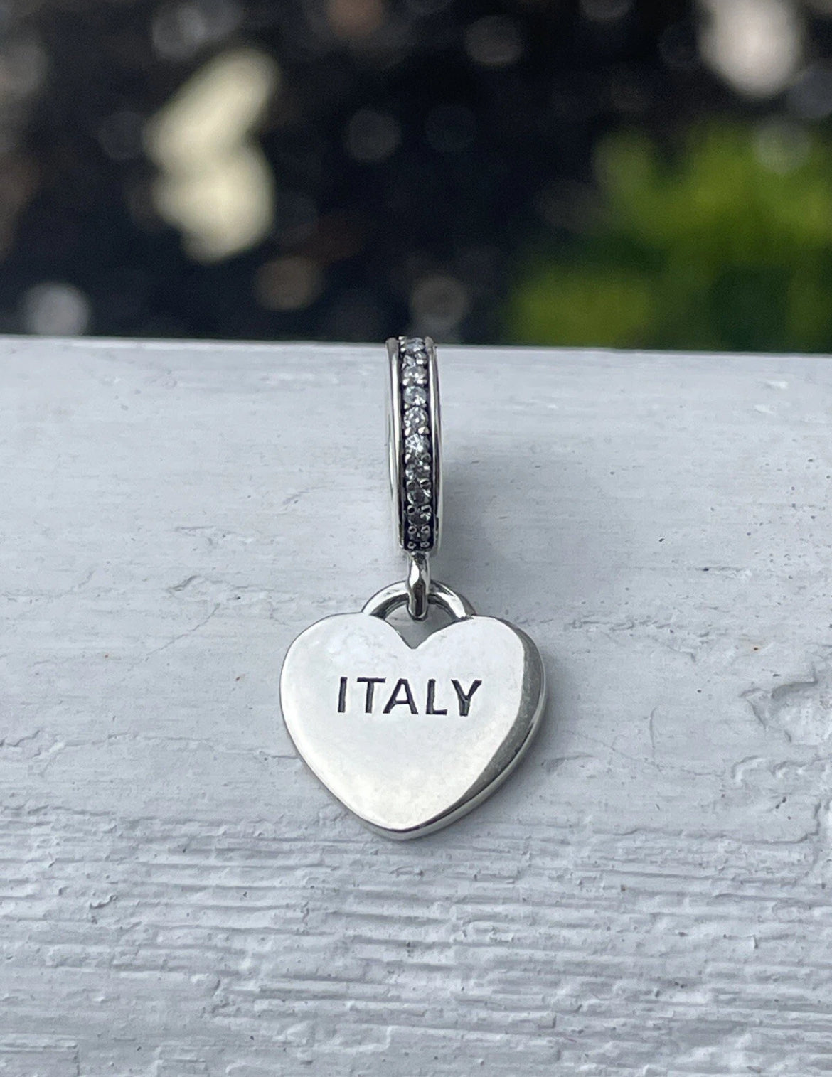 Pandora Italy Country Heart Flag Exclusive Travel Dangle Charm