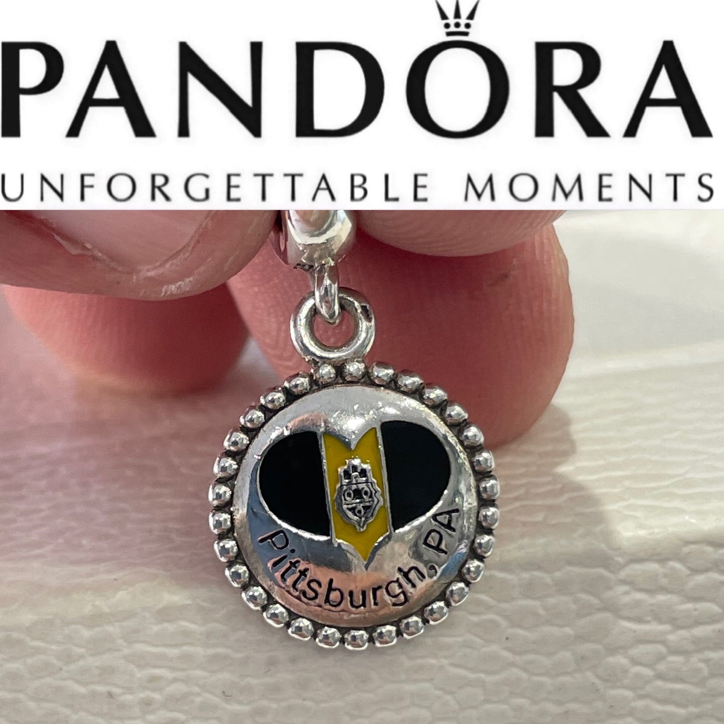 Pandora Pittsburgh Pennsylvania Exclusive Flag Dangle Charm