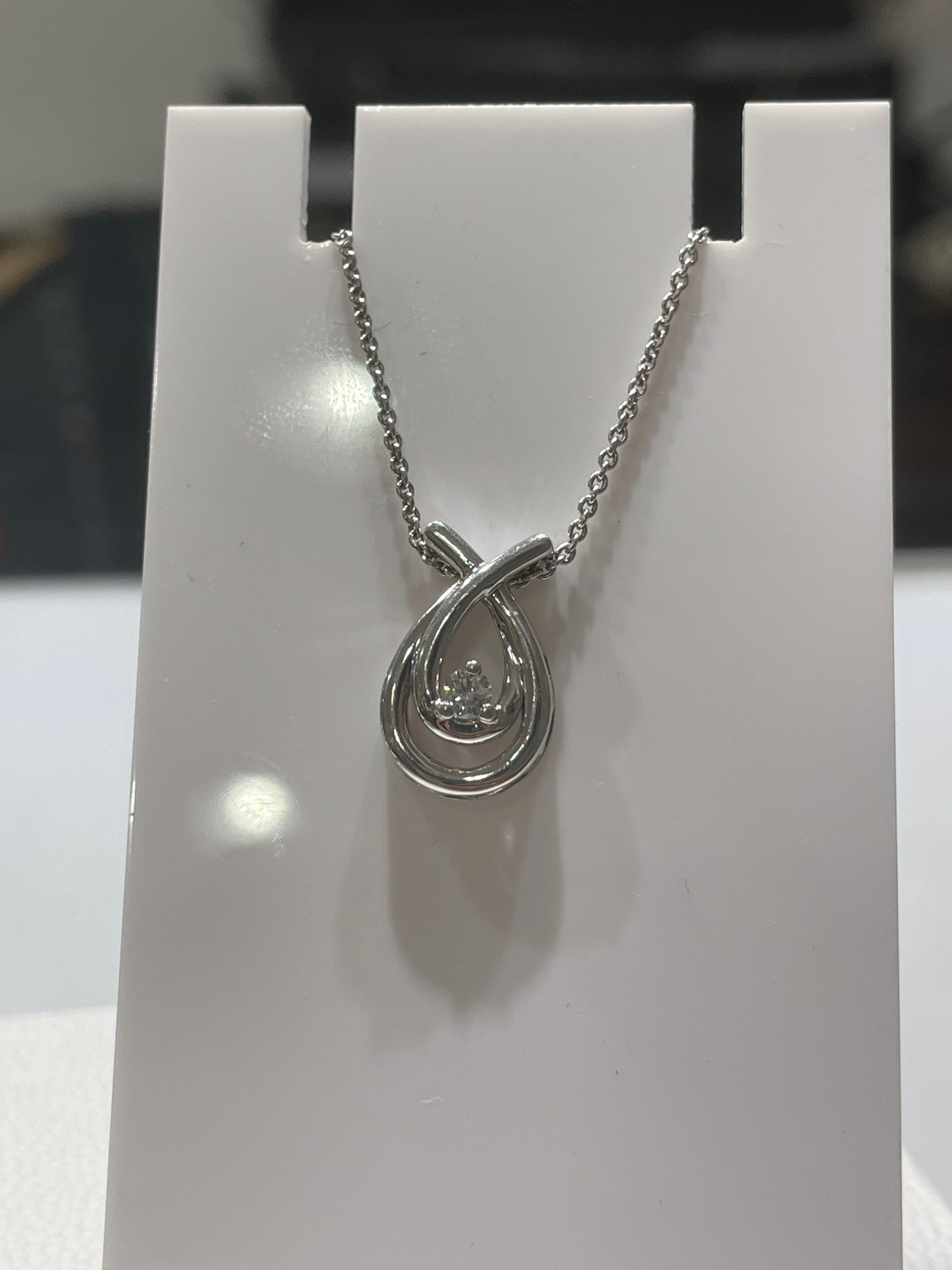 925 Sterling Silver Rhythm of Love Natural Diamond Necklace