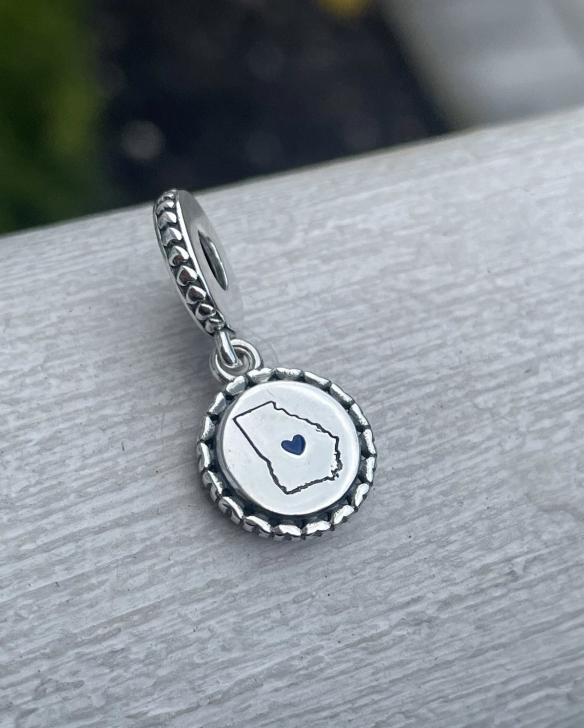 Pandora State of Georgia Exclusive Thin Blue Line Flag Law Enforcement Support Dangle Charm