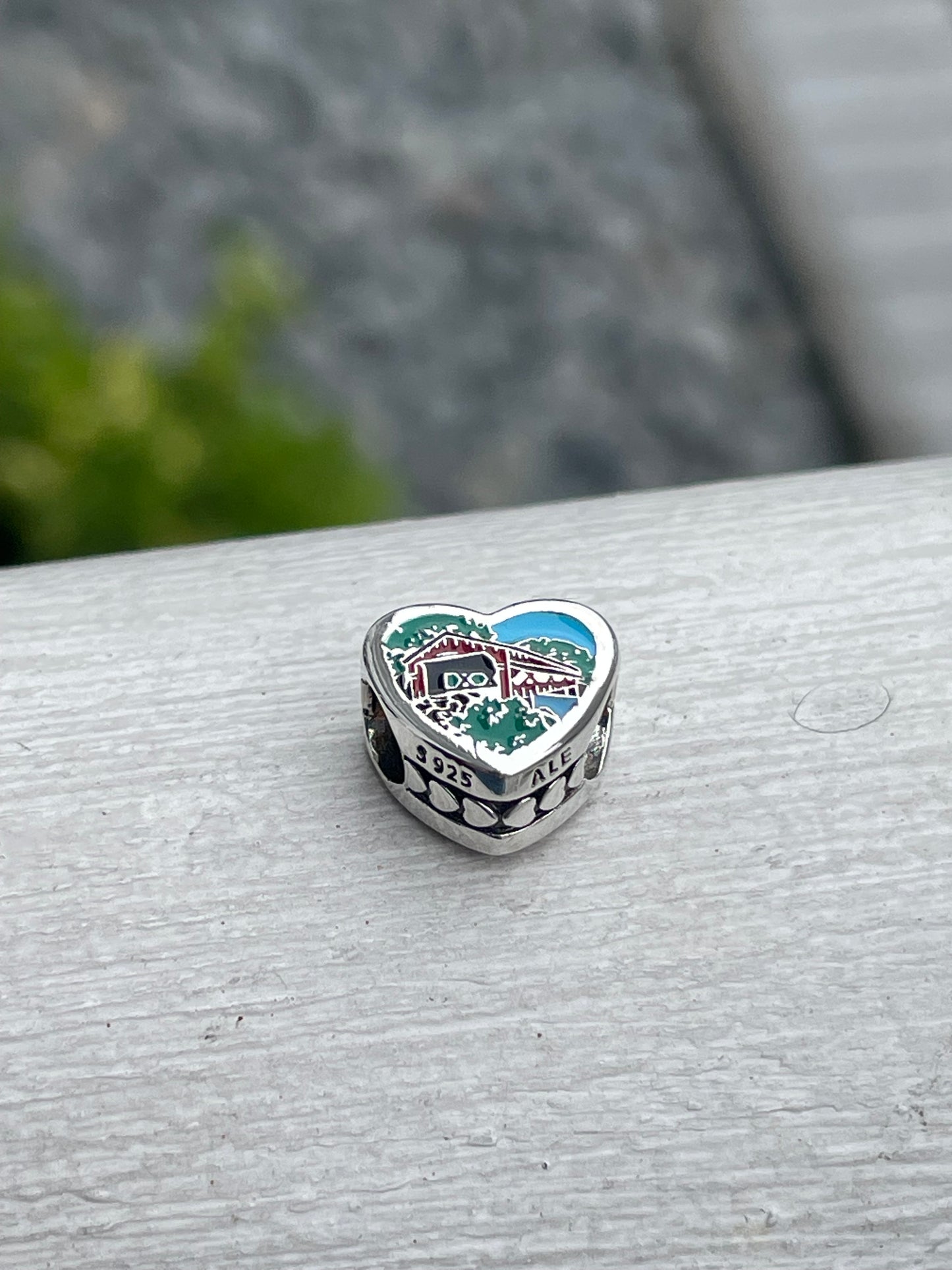 Pandora Ohio State Exclusive Scenic Heart Travel Charm