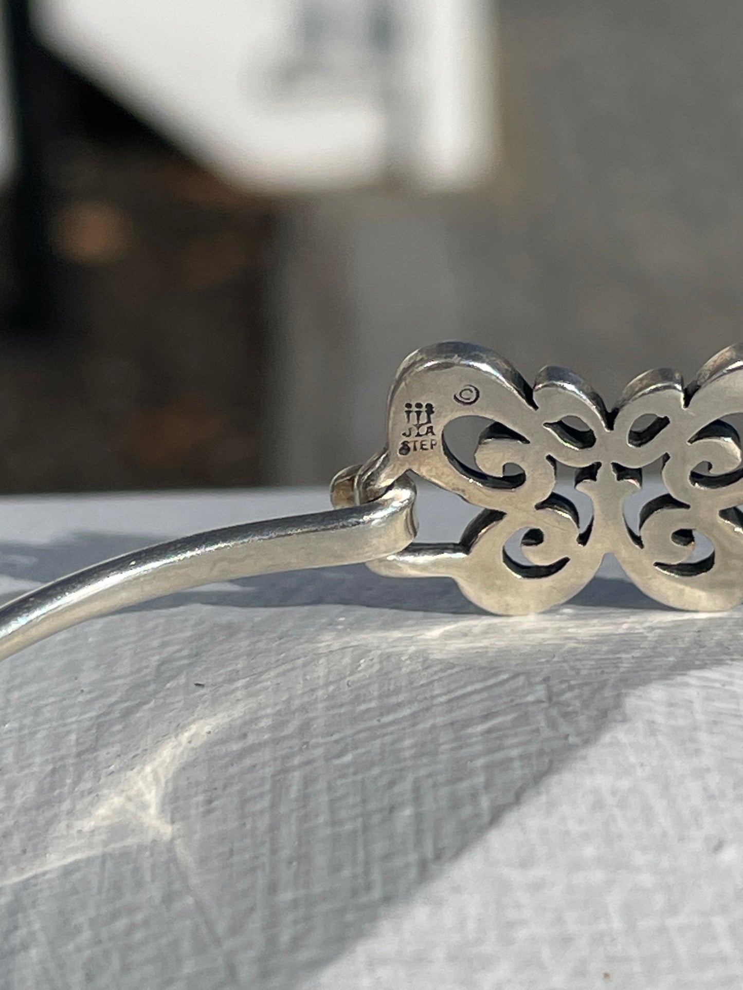 James Avery Silver Butterfly Bangle Bracelet 7”