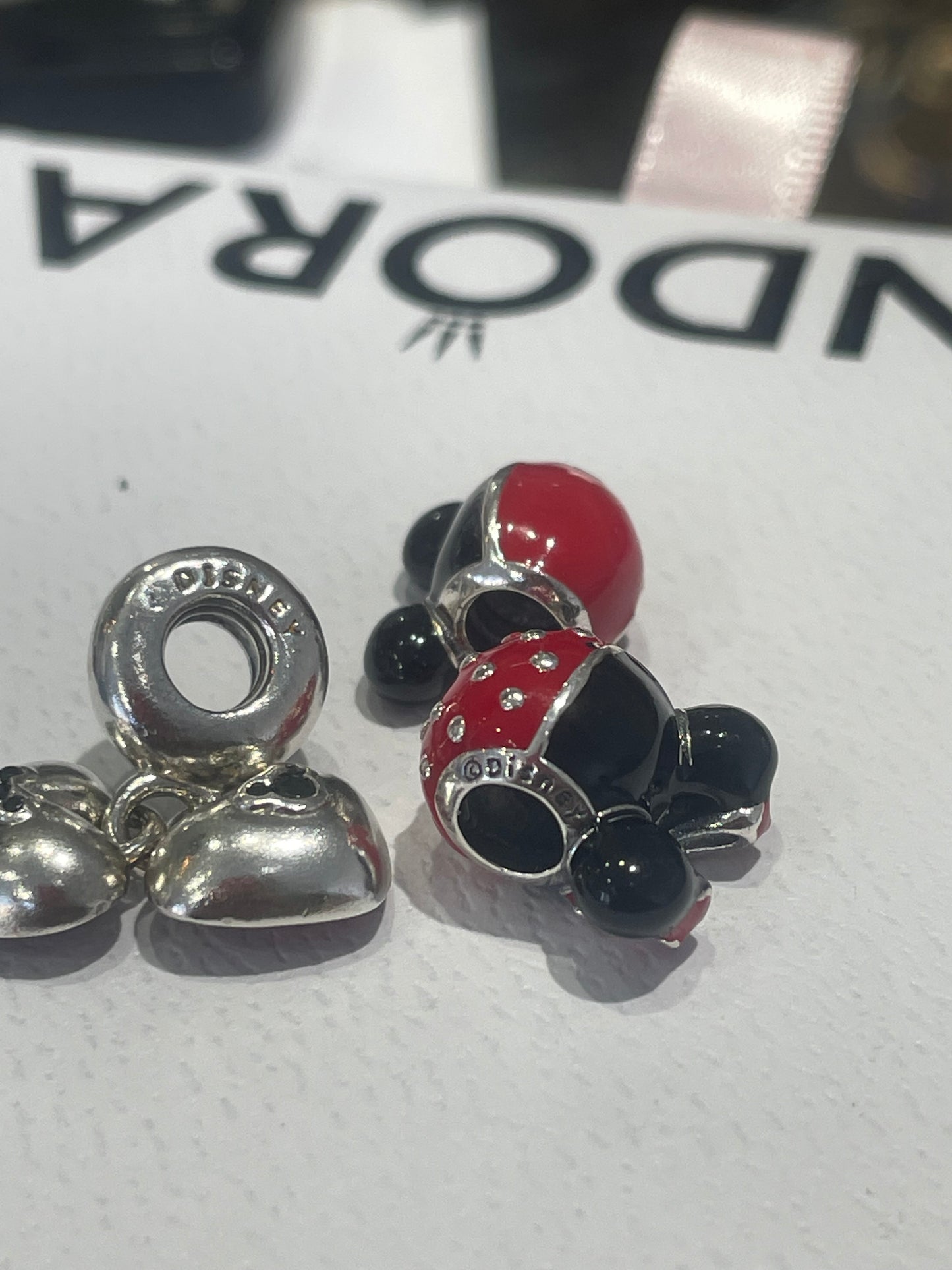 Pandora Disney 3pc Lot Mickey & Minnie Love Heart Set