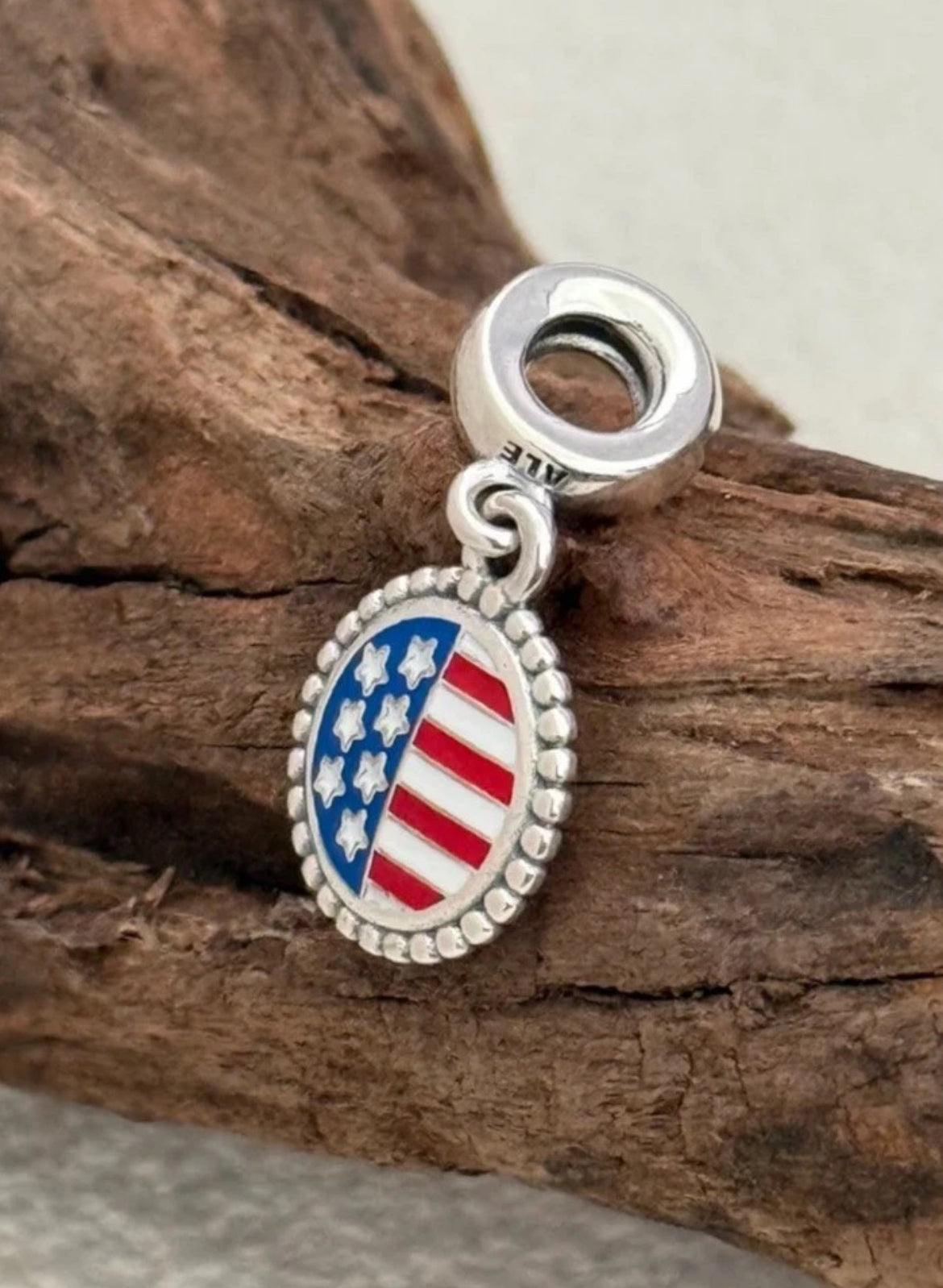 Retired Pandora United States USA Flag Country Dangle Charm