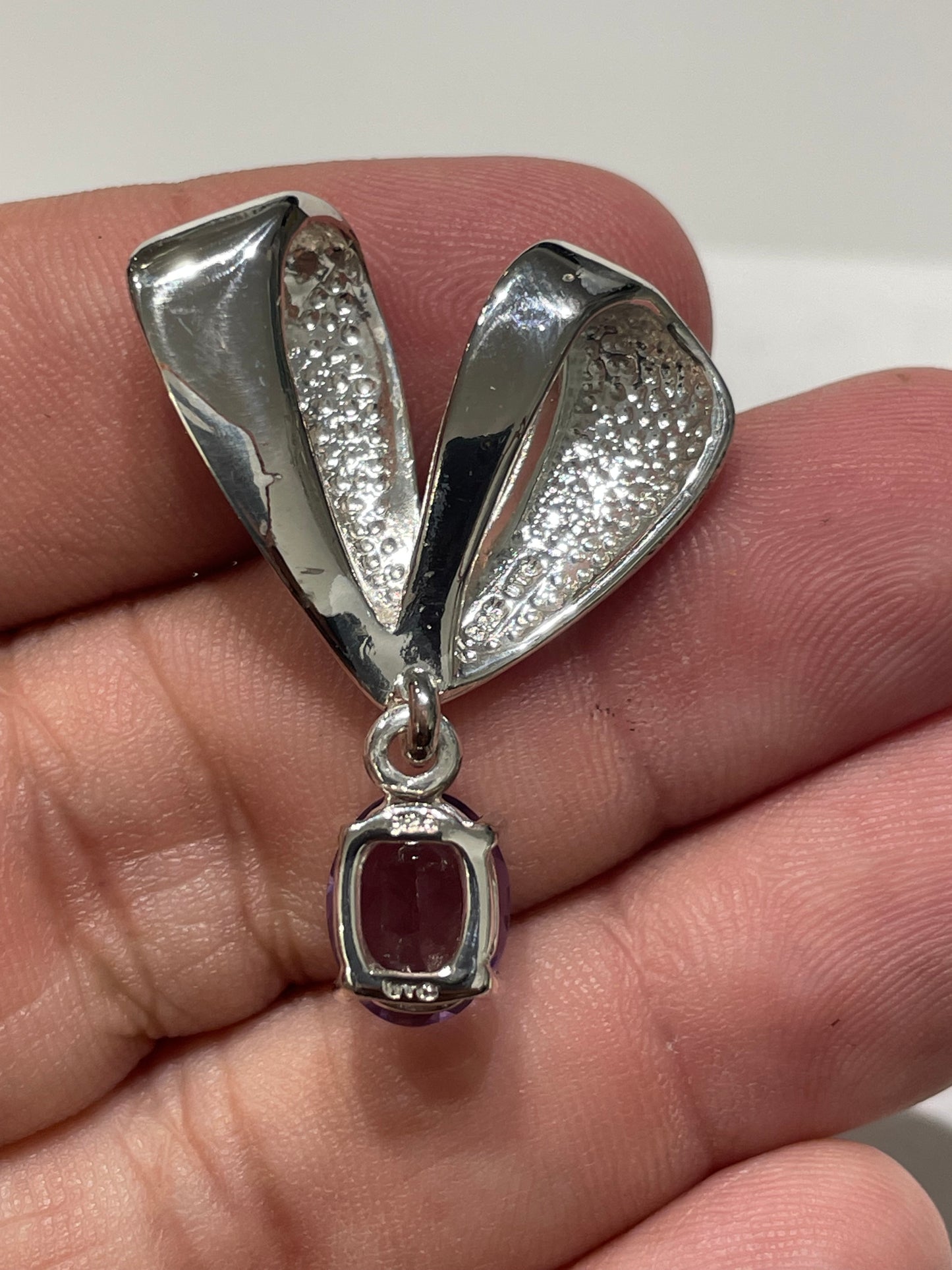925 Sterling Silver Amethyst Slide Pendant