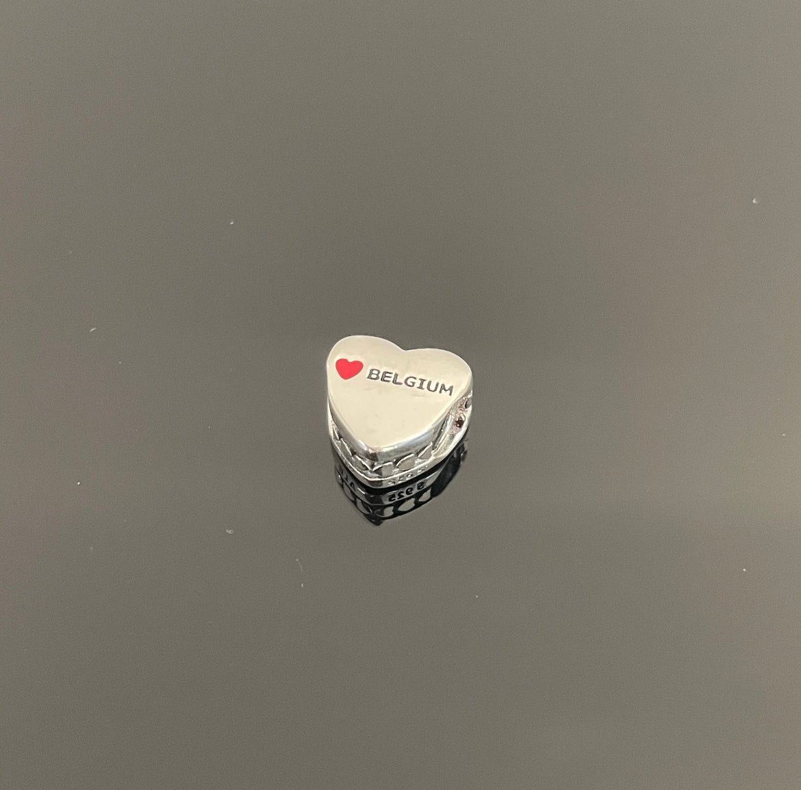Rare Pandora Country of Belgium Exclusive Flag Heart Charm