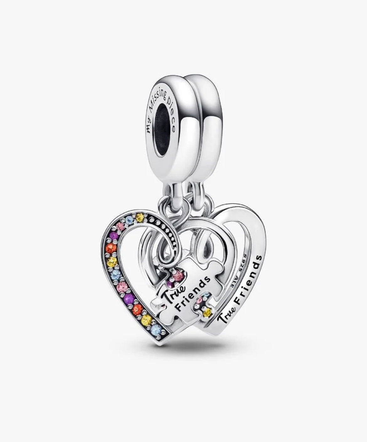 Puzzle Piece Hearts Splittable Friendship Dangle Charm 792239C01