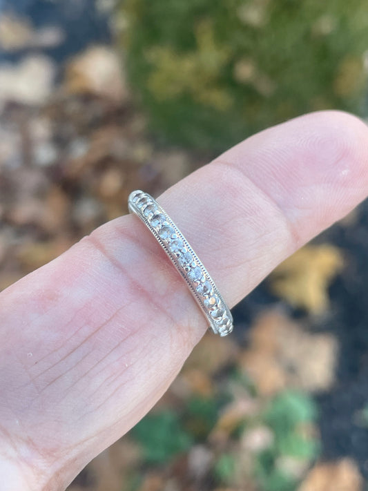 Designer Tacori Clear Zirconia Band Ring Size 8