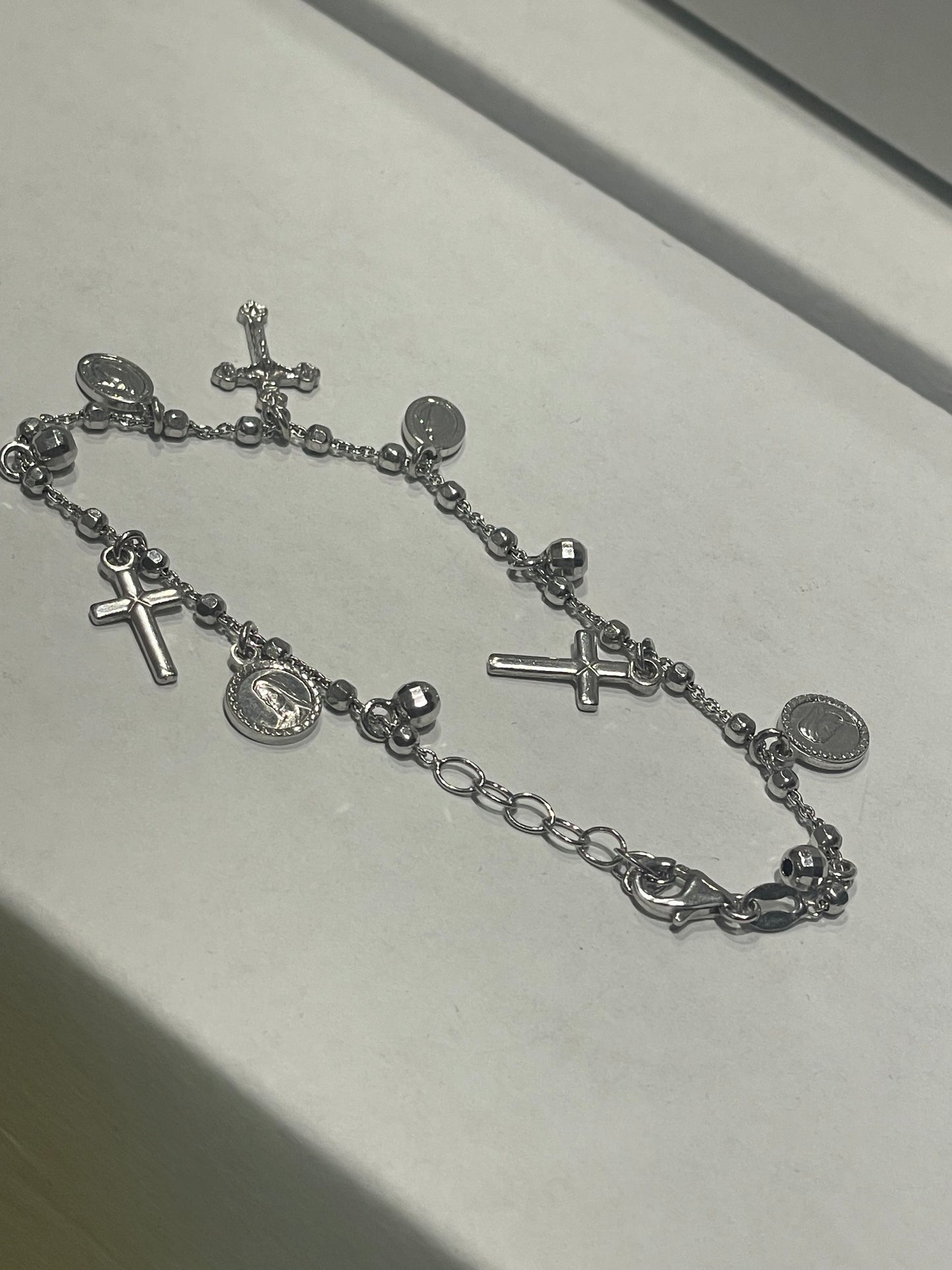 Designer Medjugorje 925 Sterling Silver Rosary Bracelet