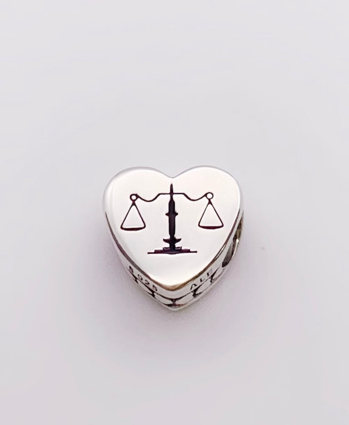 Pandora Scales of Justice Signet Heart Lawyer Charm