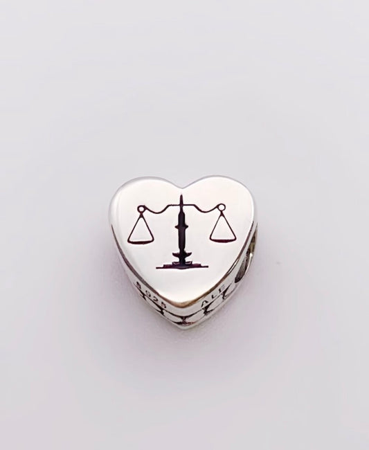 Pandora Scales of Justice Signet Heart Lawyer Charm
