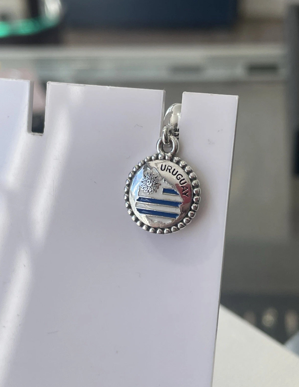 Pandora Uruguay Country Map Flag Exclusive Travel Dangle Charm