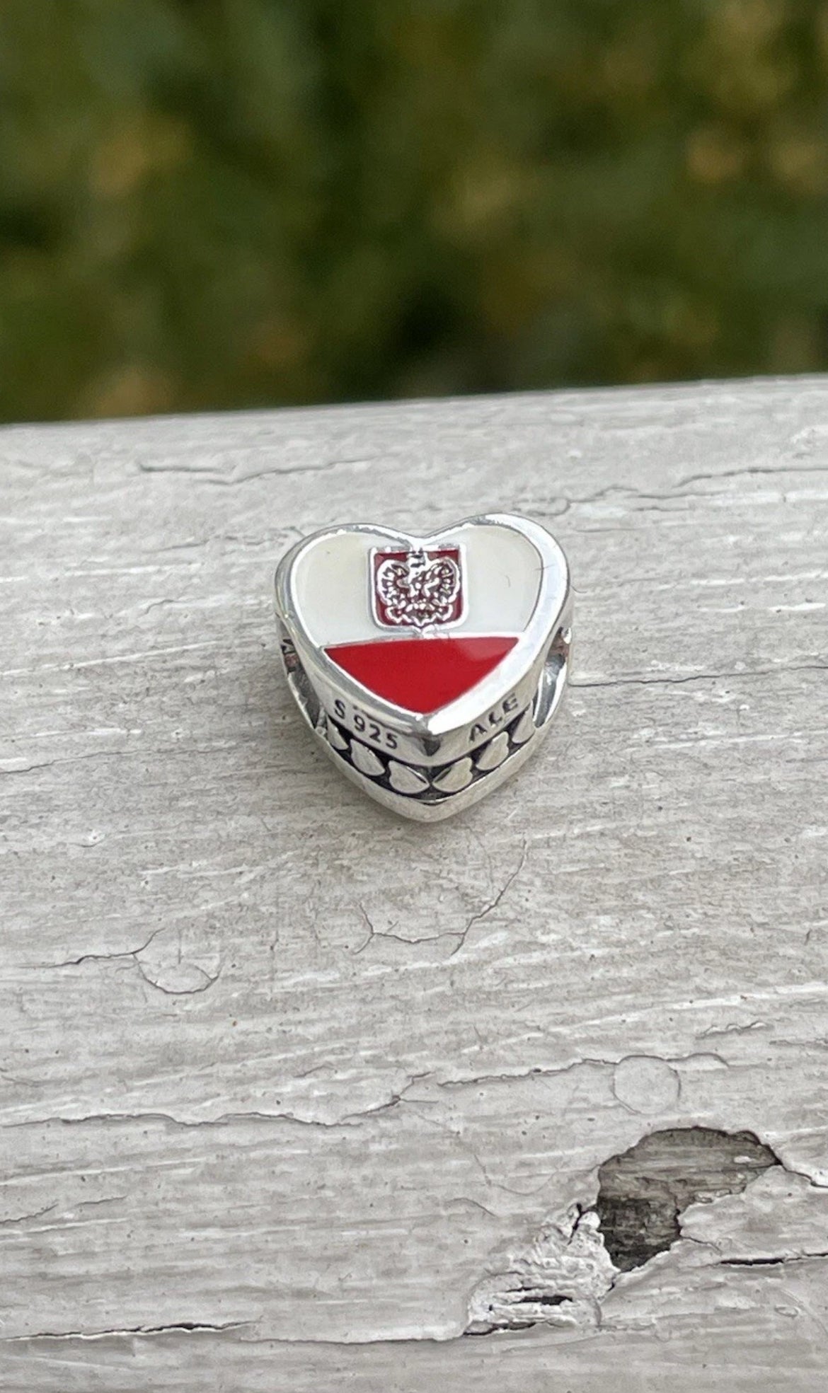 Pandora Country of Poland Exclusive Flag Heart Charm