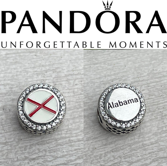 Pandora State Of Alabama Exclusive Round Signet Flag Charm