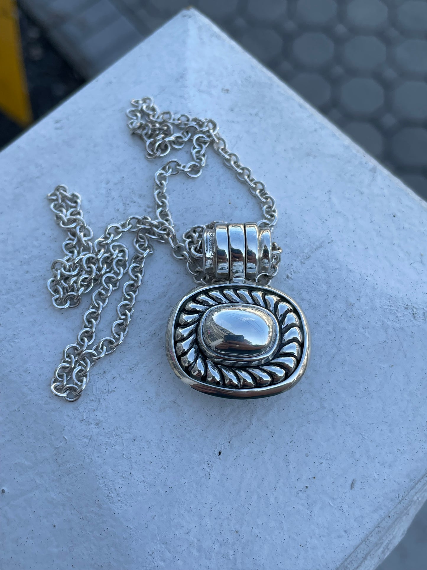 Designer Espo 925 Sterling Silver Reversible Necklace