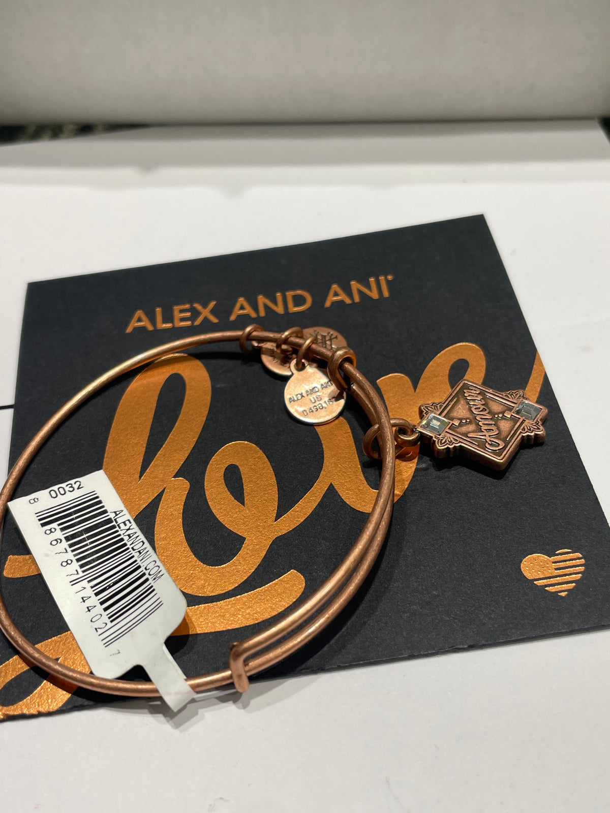 Alex and Ani Rose Gold Tone Amour Love Bracelet - New with Tags and Gift Box