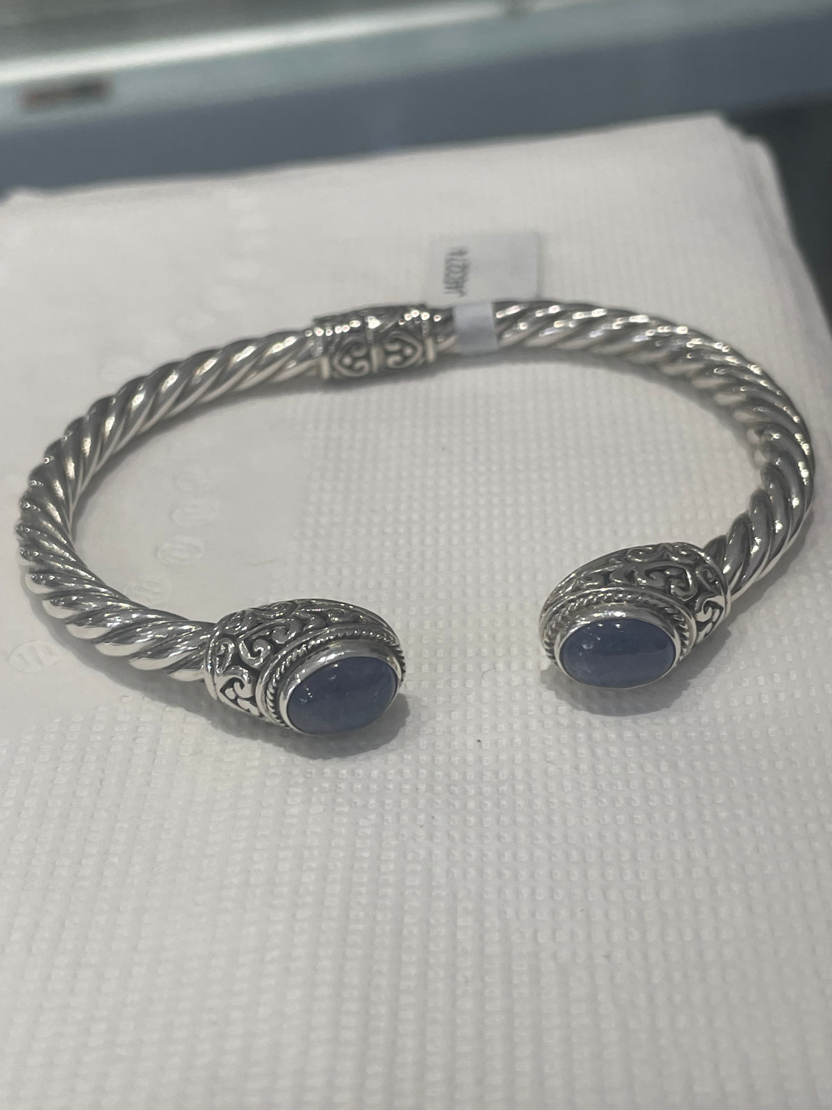 Sarda Designer Janyl Adair 925 Sterling Silver Tanzanite Cable Bracelet