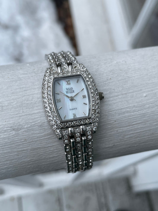 Ladies Nolan Miller Sparkling Mother of Pearl Stainless Steel Watch (K38)