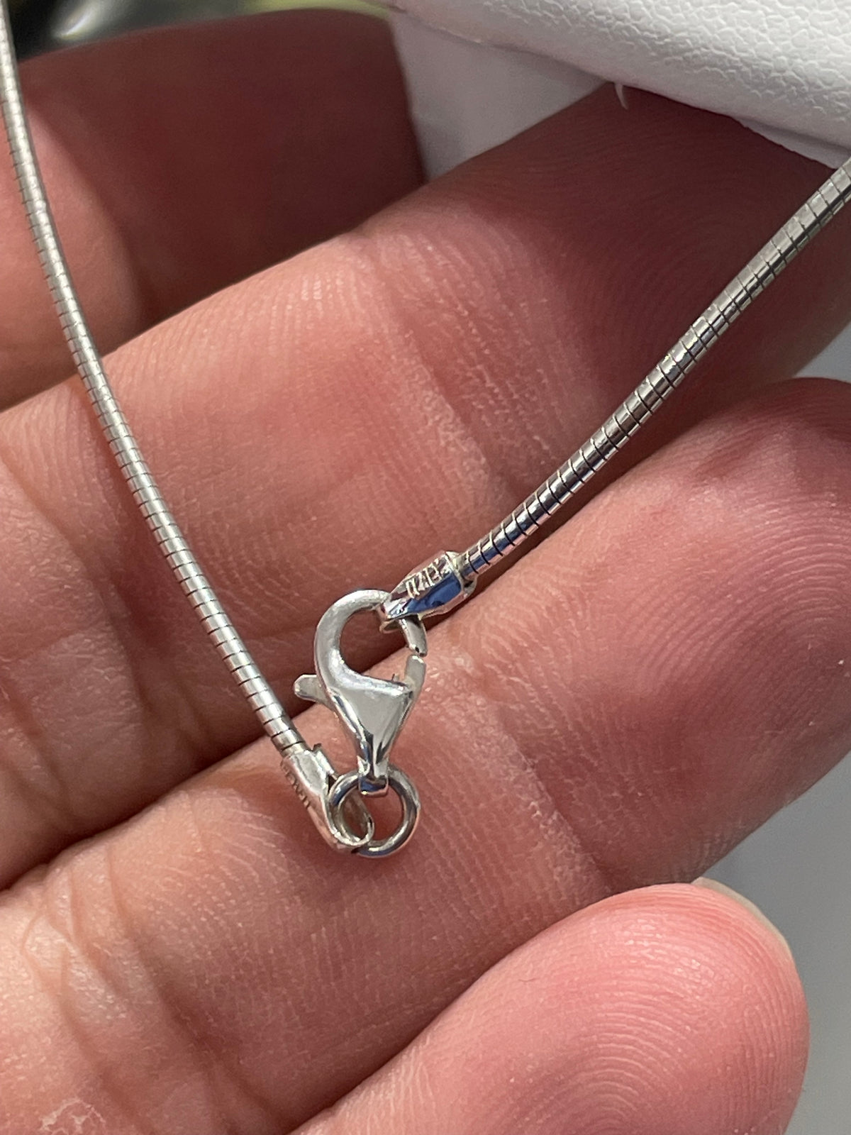925 Sterling Silver Blue Topaz Bezel Set Omega Necklace