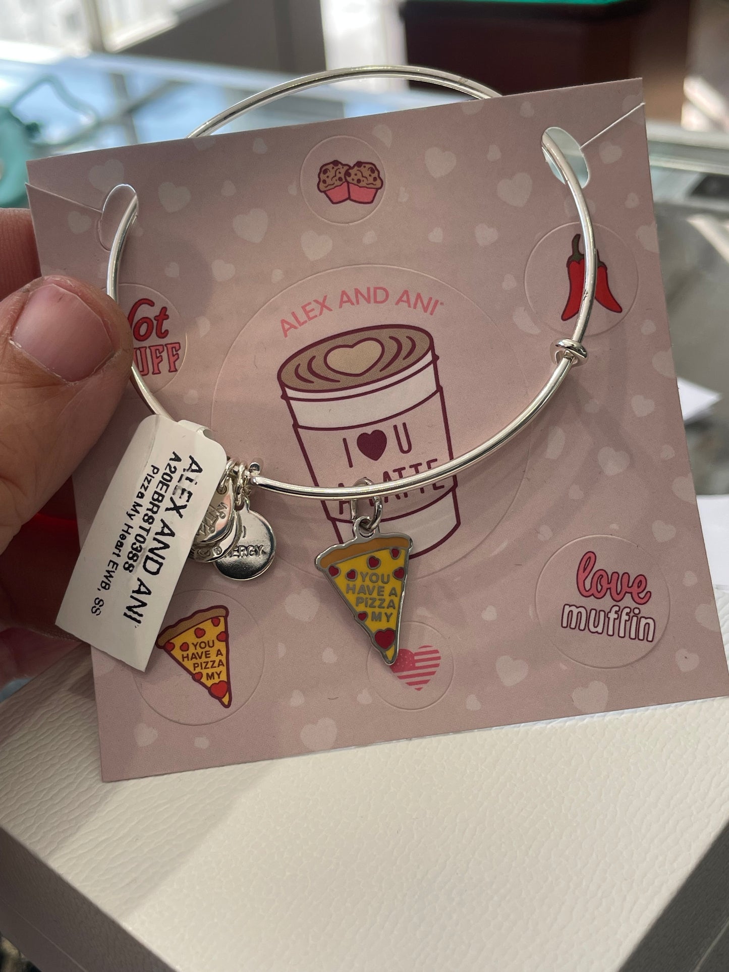 Alex & Ani You Have A Pizza My Heart Silvertone Bracelet $38 NWT