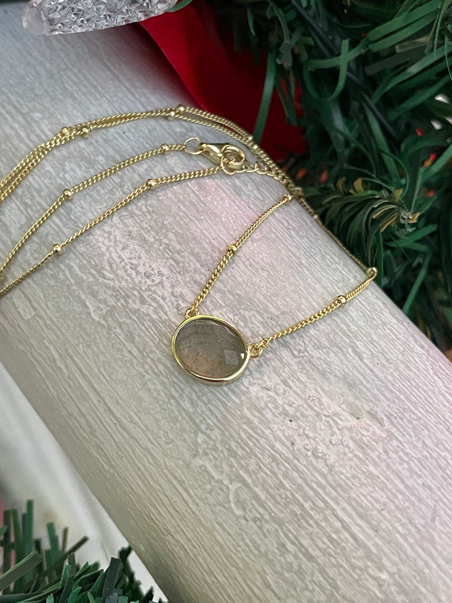 925 Sterling Silver Kendra Scott Style Labradorite Necklace