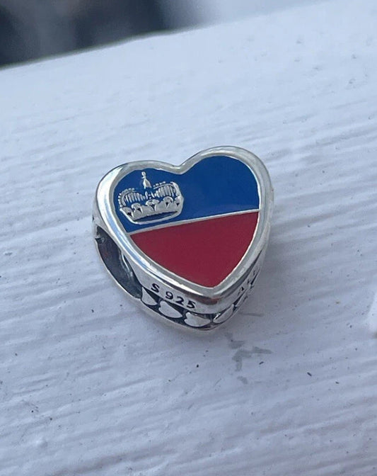 Pandora Liechtenstein Exclusive Flag Heart Travel Charm