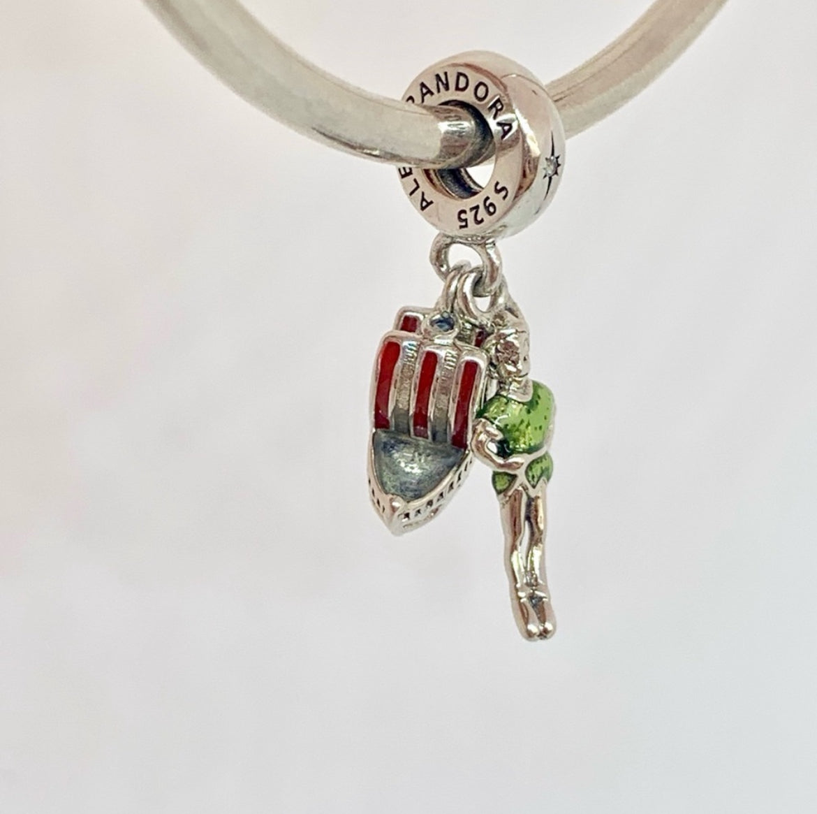 Pandora x Disney Parks Exclusive Peter Pan Jolly Roger Retired Dual Dangle Charm