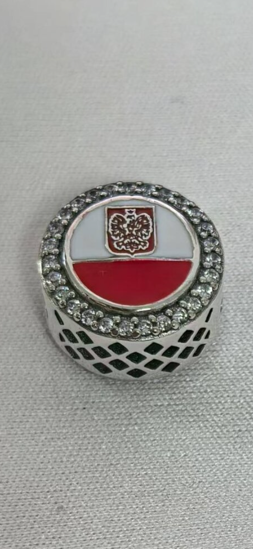 Pandora Country of Poland Exclusive Round Signet Flag Polska Charm