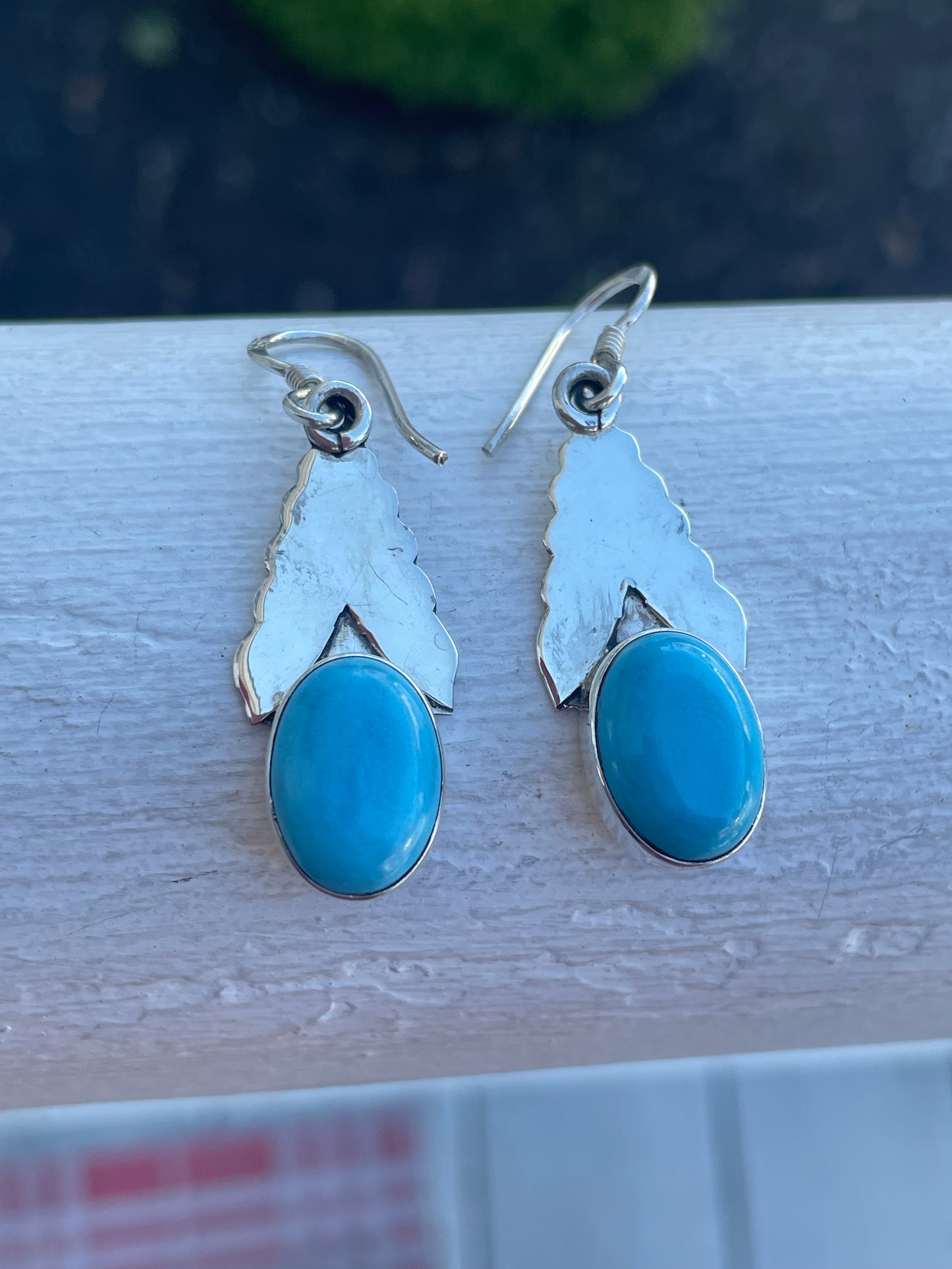 925 Sterling Silver Dangle Turquoise Earrings