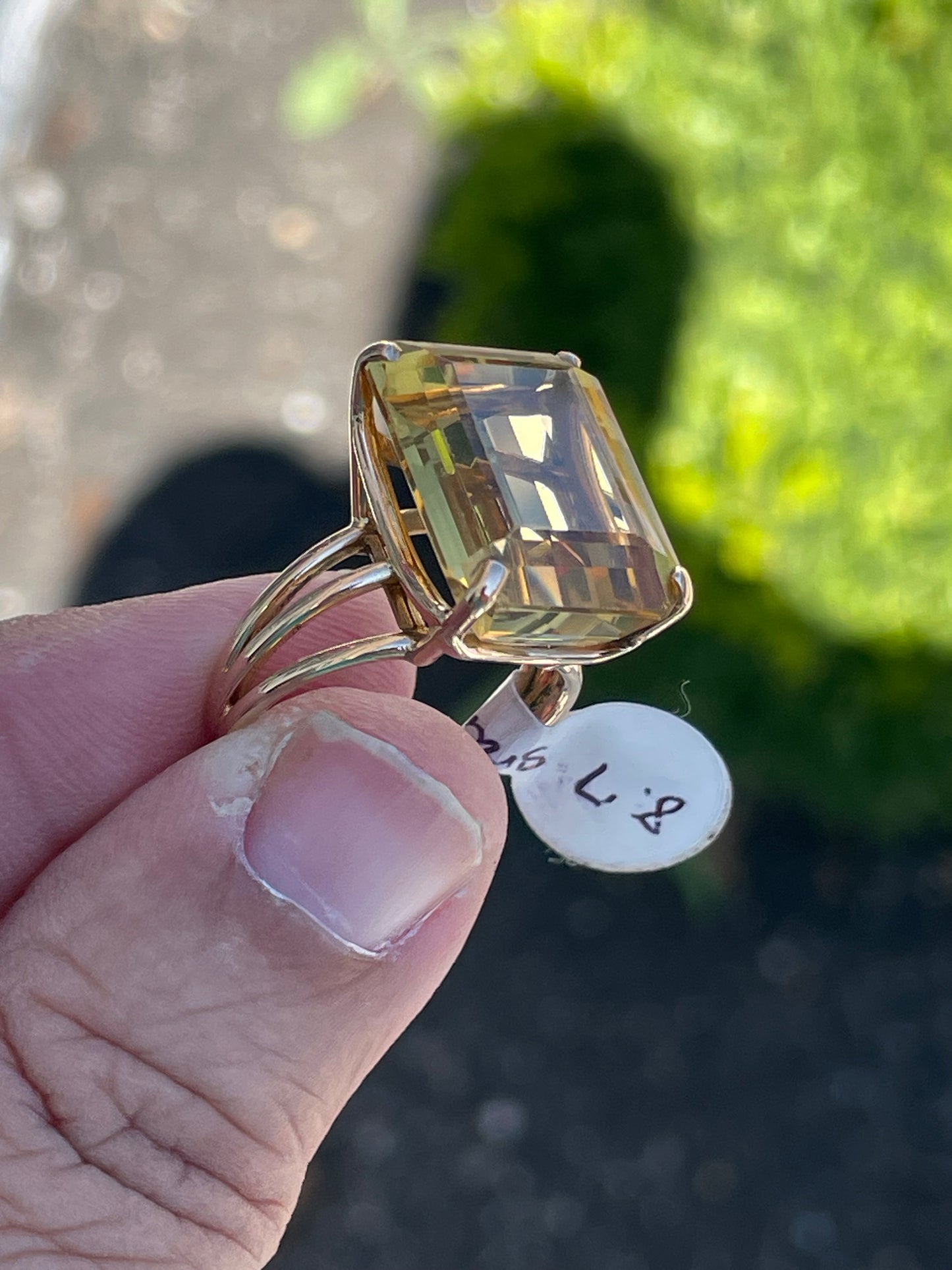14k Gold Natural 25.0ct Citrine Cocktail Ring