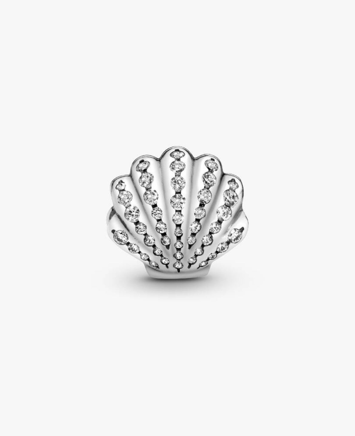 Retired Sterling Silver Ariel's Sea Shell Disney Princess Charm with Clear Zirconia 791574CZ