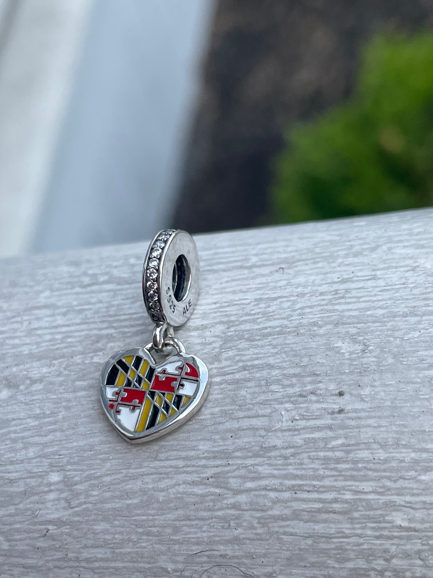 Pandora Maryland State Flag Exclusive The Dena Heart Dangle Travel Destination Charm