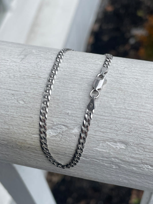 925 Sterling Silver Solid Cuban Link Stack Bracelet 7.25”